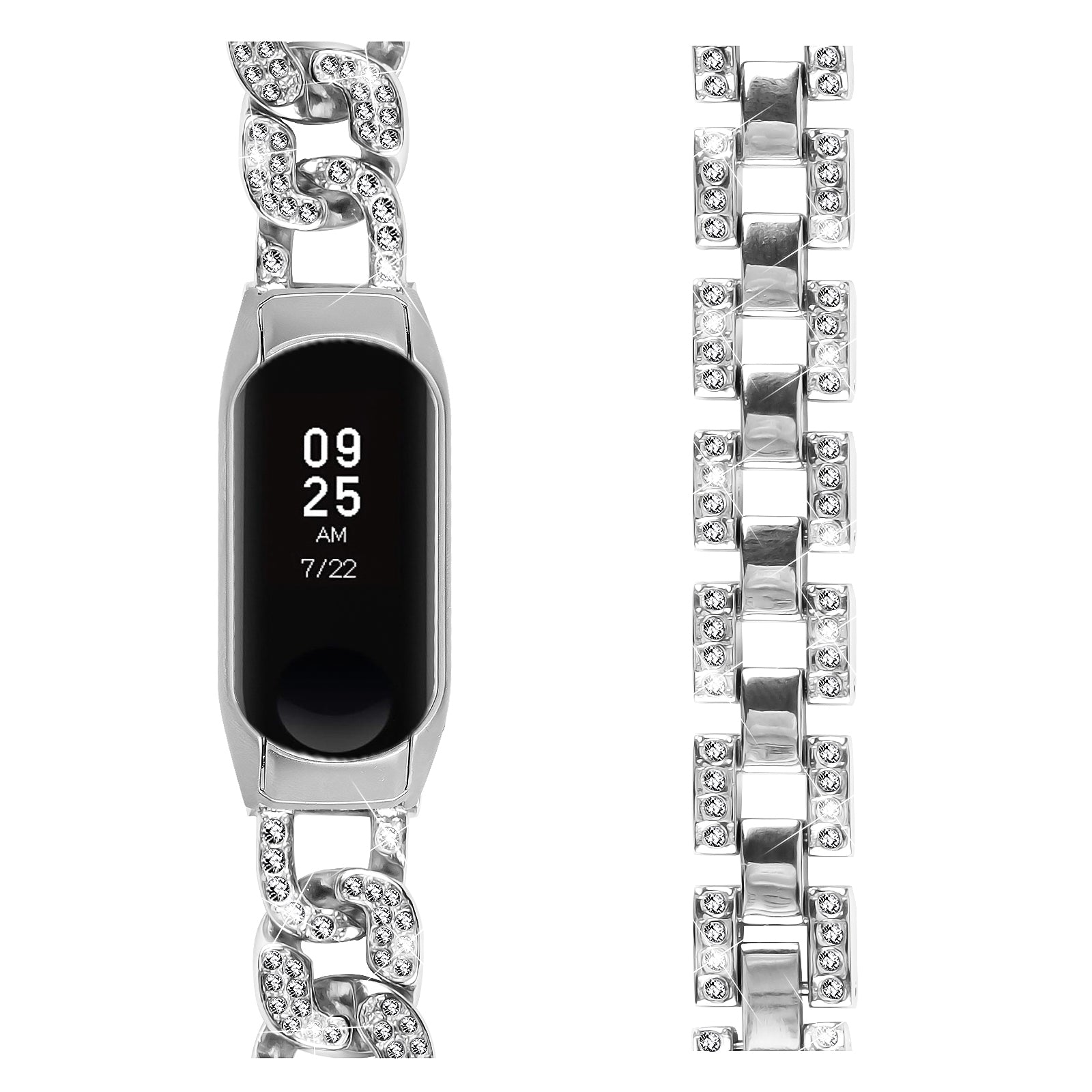 For Xiaomi Smart Band 8 Rhinestone Decor Metal Watch Strap Replacement Smartwatch Band For Xiaomi Smart Band 8 Rhinestone Decor Metal Watch Strap Replacement Smartwatch Band
